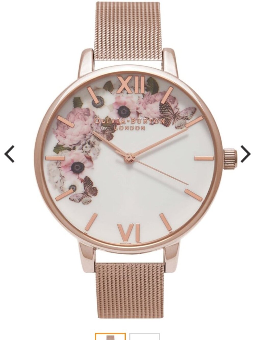Olivia Burton Ladies' Signature Floral Rose Gold Mesh Watch